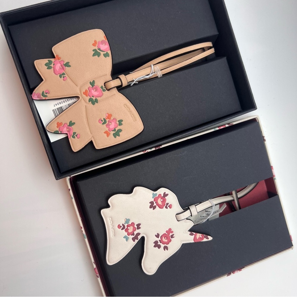 Coach bag charm Floral Bow and Unicorn Keychain Set